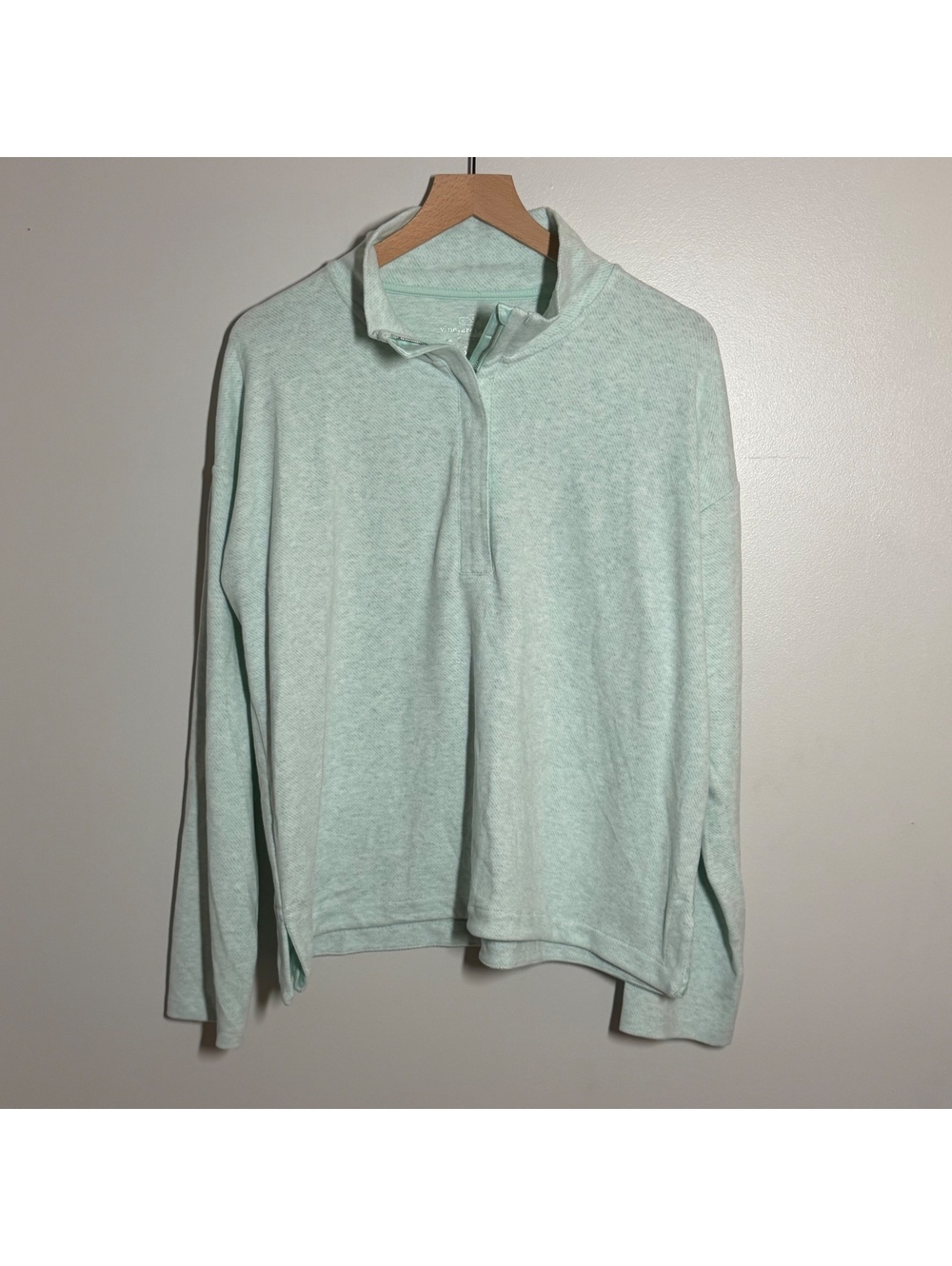 Vineyard Vines Womens XL Mint Green Heather Performance 1/4 Zip Pullover